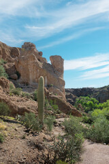Trail to Queen Creek winding through the Boyce Thompson Arboretum - Superior Arizona