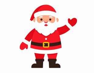 Cheerful Santa Claus Illustration Festive Holiday Icon for Christmas Greetings and Celebrations