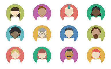 Flat illustration: People profile icons