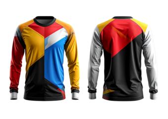 Abstract Geometric Pattern Long Sleeve Jersey Mockup for Sports and Design