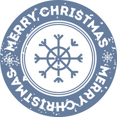 Circular Merry Christmas Postage Stamp