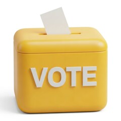 3d yellow vote box