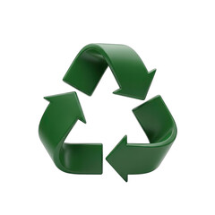 Fototapeta premium Green recycling symbol isolated on transparent background