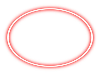 red round frame,A bright red neon speech bubble icon glowing on a dark surface, representing conversation, alerts, or communication in a bold digital style.
