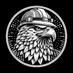 Eagle in Hard Hat: Strength and Construction.