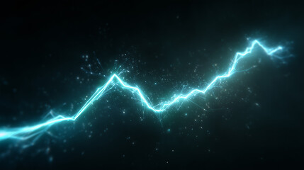 Futuristic Cyan Neon Data Visualization Abstract Technology Line Graph