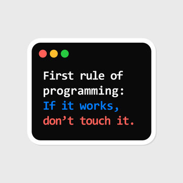 cmd rule of programming sarcastic sticker