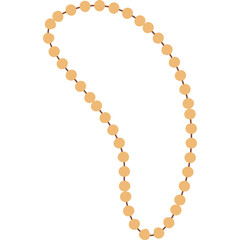 A Simple Beaded Necklace With Small Round Orange Beads Arranged in a Curved Shape on a Transparent Background