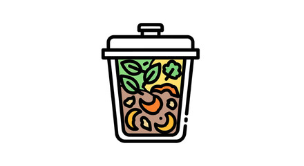 Compost Bin Filled with Organic Waste A Vector Illustration for Eco-Friendly Living