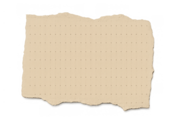 Torn beige dotted paper piece with wavy edges for note or message, empty template on transparent background