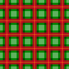 Cute Christmas-style tartan plaid pattern with soft green and red lines