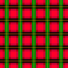 Bright red and green tartan plaid pattern with a pop and casual style