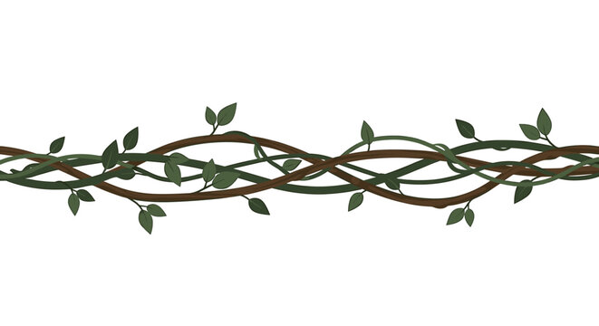Elegant intertwining vines with green leaves create a natural frame, perfect for adding a touch of organic beauty to invitations and designs