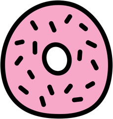 Cute Donut Icon: Minimal Sweet Snack Design