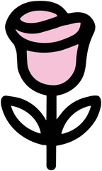 Cute Rose Icon: Minimal Valentine Floral Design