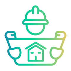 civil engineers Line Gradient Icon