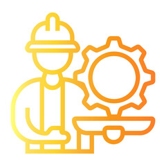 civil engineers Line Gradient Icon