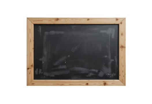 Empty blackboard with wooden frame isolated on black background ready for writing or drawing - Powered by Adobe
