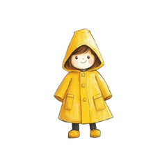 rain coat hand drawn vector illustration