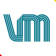 Parallel line monogram initial logo, combination of letter V and M. Idea and inspiration for branding, company and corporation name abbreviation. personal and commercial purpose.