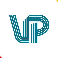 Parallel line monogram initial logo, combination of letter V and P. Idea and inspiration for branding, company and corporation name abbreviation. personal and commercial purpose.