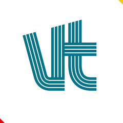 Parallel line monogram initial logo, combination of letter V and T. Idea and inspiration for branding, company and corporation name abbreviation. personal and commercial purpose.
