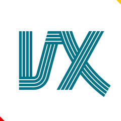 Parallel line monogram initial logo, combination of letter V and X. Idea and inspiration for branding, company and corporation name abbreviation. personal and commercial purpose.