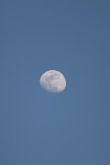Obraz premium Gibbous moon against a blue sky
