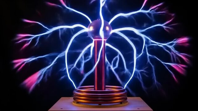 Tesla Coil Demonstration - High Voltage and Electrical Discharge Experiment.