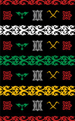 Acehnese batik motif. Acehnese traditional pattern with distinctive Acehnese colors. Vector illustration.