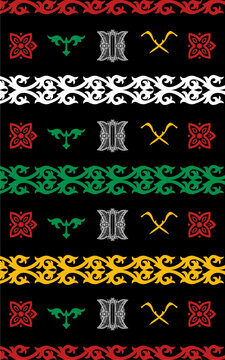 Acehnese batik motif. Acehnese traditional pattern with distinctive Acehnese colors. Vector illustration.