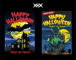 happy halloween poster design vector