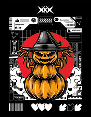 happy halloween poster design vector