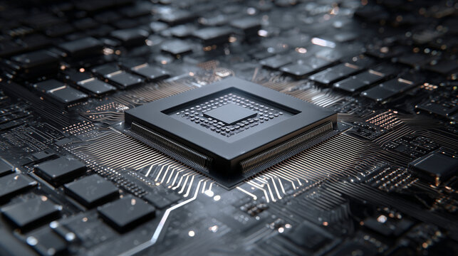 Advanced GPU Computer Processor Core Technology Close-Up - High Performance Graphics Hardware Detail