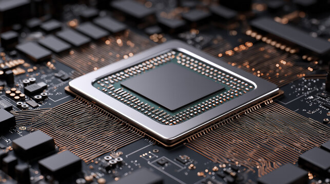 High-Performance GPU Core Technology Close-Up - Computer Graphics Processing Unit Detail