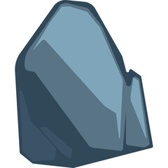 A Single Blue Rock With A Transparent Background