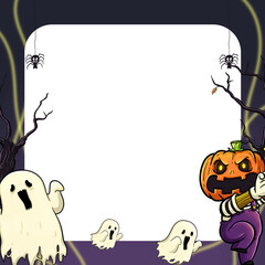 Pumpkin magic Halloween frame