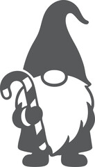 Christmas Gnomes Holding Candy Cane, Gift, and Snowflake Hat