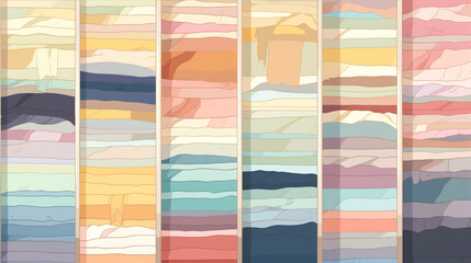 Abstract landscape with pastel colors and vertical stripes, creating a serene and calming atmosphere with a modern art style isolated on white background