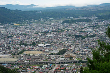 山梨県富士吉田市の街並み