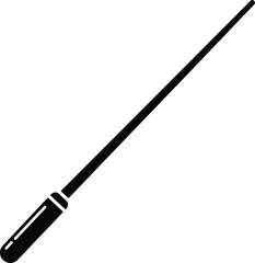 Elegant thin wand with a handle isolated on a a magical concept vector