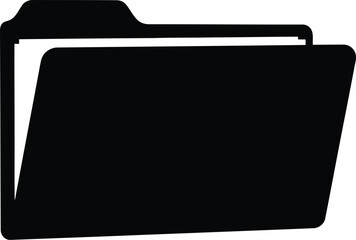 Open file folder icon simple minimalist graphic for business document organization and data storage solutions vector