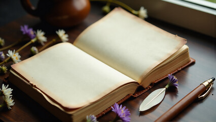Timeless Thoughts: A Journal of Yesteryear with Faded Blooms