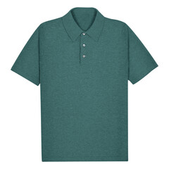 Dark pastel green polo t-shirt isolated on transparent or white background, clothing shop luxury cotton range, designer top