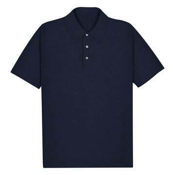 Dark navy blue t-shirt on transparent or white background, new clothing range, premium cotton wool product