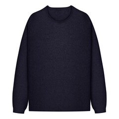 Blank Navy Blue Long Sleeve Sweatshirt Mockup – Unisex Crew Neck Pullover for Apparel Design, Print on Demand, or Clothing Brand Template