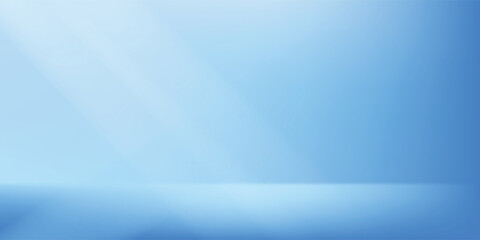 Multi-layered blue podium with elegant white wave lines on the back for product presentation.