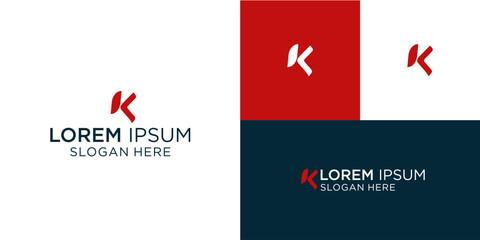 Modern letter K logo design with elegant red and white elements perfect for a creative company brand identity or a stylish business emblem for branding projects
