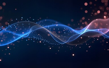 Fototapeta premium Abstract digital wave of particles. Futuristic point wave. Technology background vector. Vector illustration. High quality