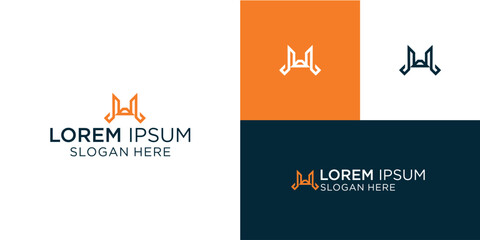 Elegant letter M logo design for a modern brand identity, perfect for architecture, finance, or technology companies seeking a sophisticated visual mark